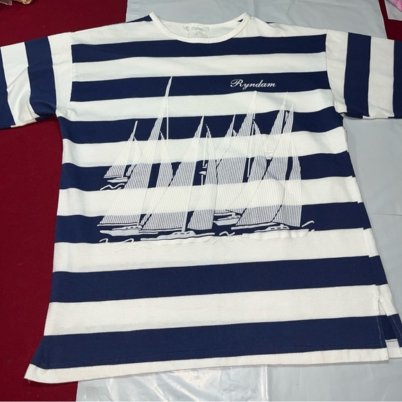 Holland America BOAT single Stitch VTG CRUISE T SHIRT STRIPED nautical Sailing L - Picture 14 of 15